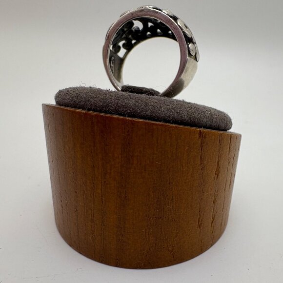 VTG Solid Sterling Silver 925 Scroll Design Tapered Band Ring Size 5.75 - Picture 5 of 15